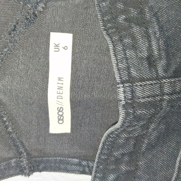 Asos Design Black Denim Overalls Straight Leg 6 - Picture 4 of 6